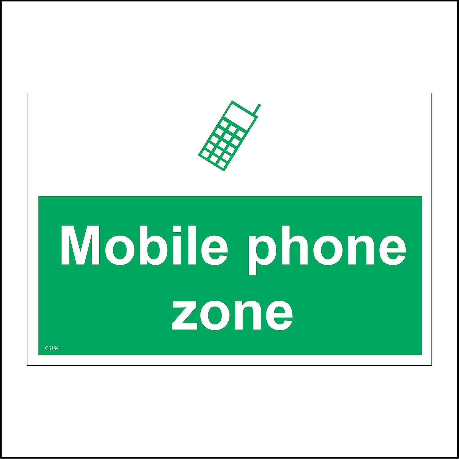 CS194 Mobile Phone Zone Sign with Mobile Phone