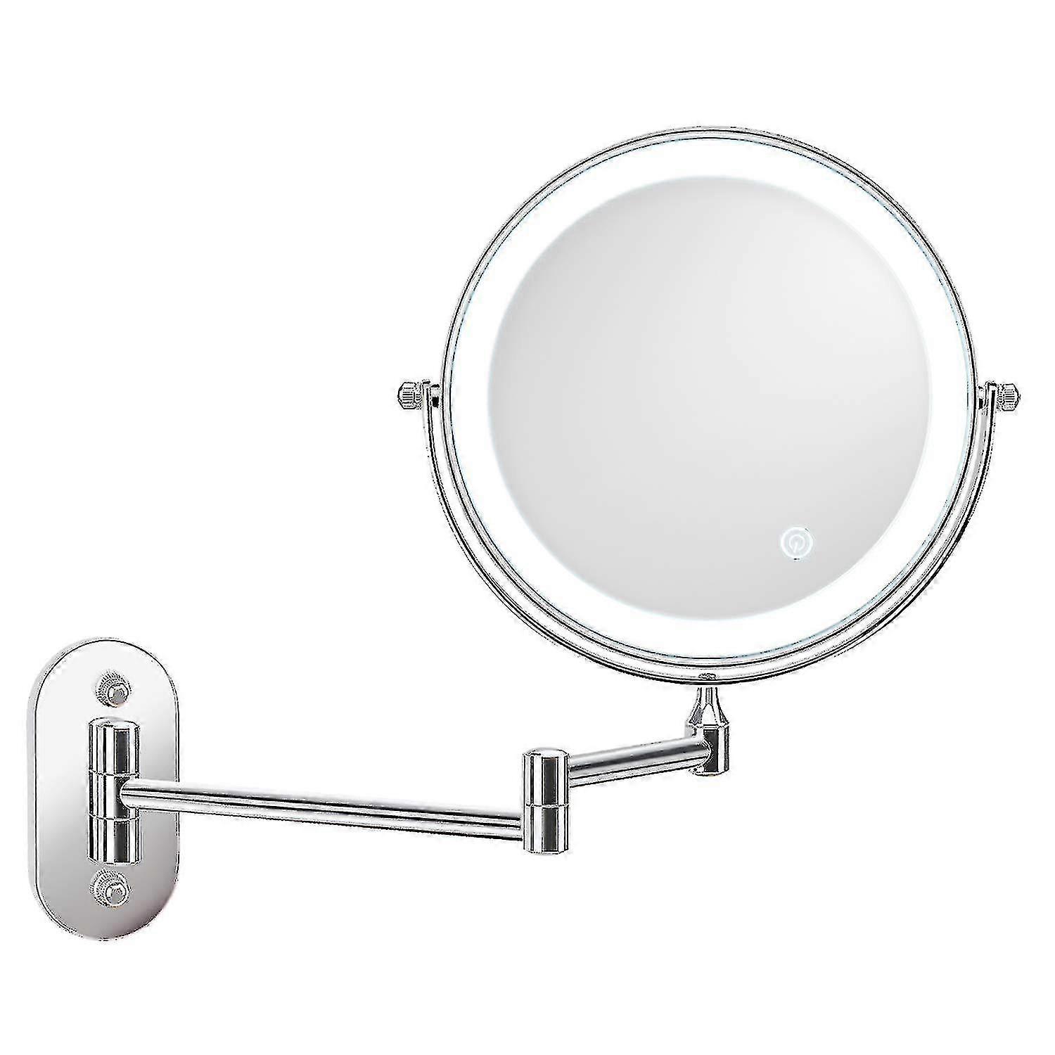 Wall Mount Makeup Mirror,10x Magnifying Two Side Led