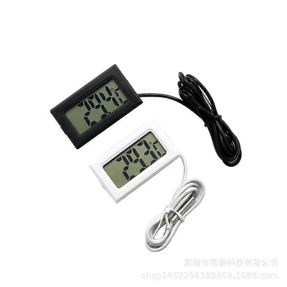 2 Pcs Digital Lcd Thermometer Temperature Monitor With External Probe Measure In Celsius