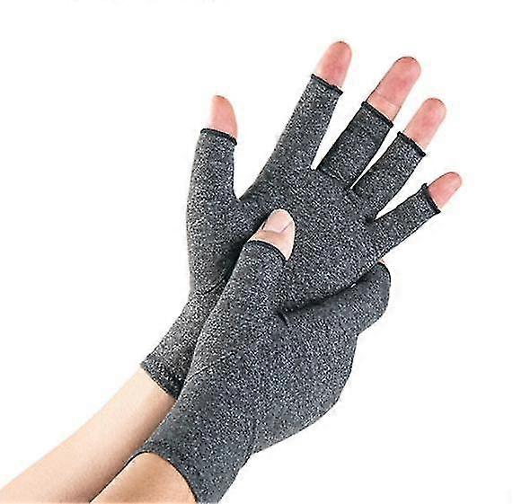 1 Pairs Arthritis Compression Gloves For Women Men, Fingerless Breathable And Moisture Wicking Compression Gloves For Relieving Carpal Tunnel Aches, R