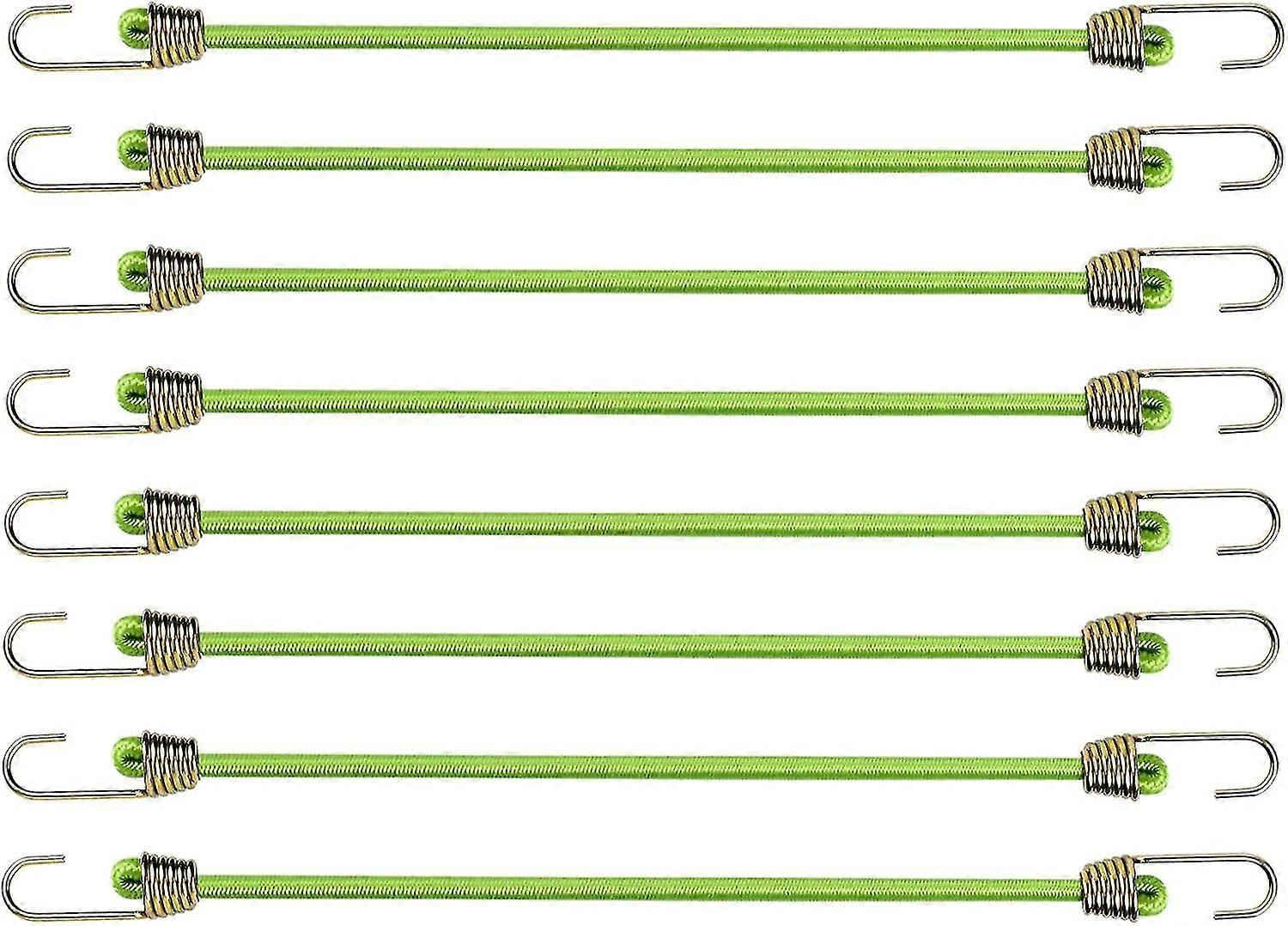 8 Pcs 25cm Elastic Tensioners with Hooks Small Elastic Cords with Hooks Mini Universal Rubber Bungee Tensioners