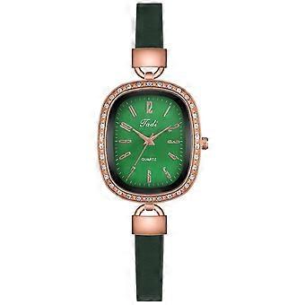Frauen Mode Uhr Uhr Lederarmband Casual Kleid Handgelenk Kristall