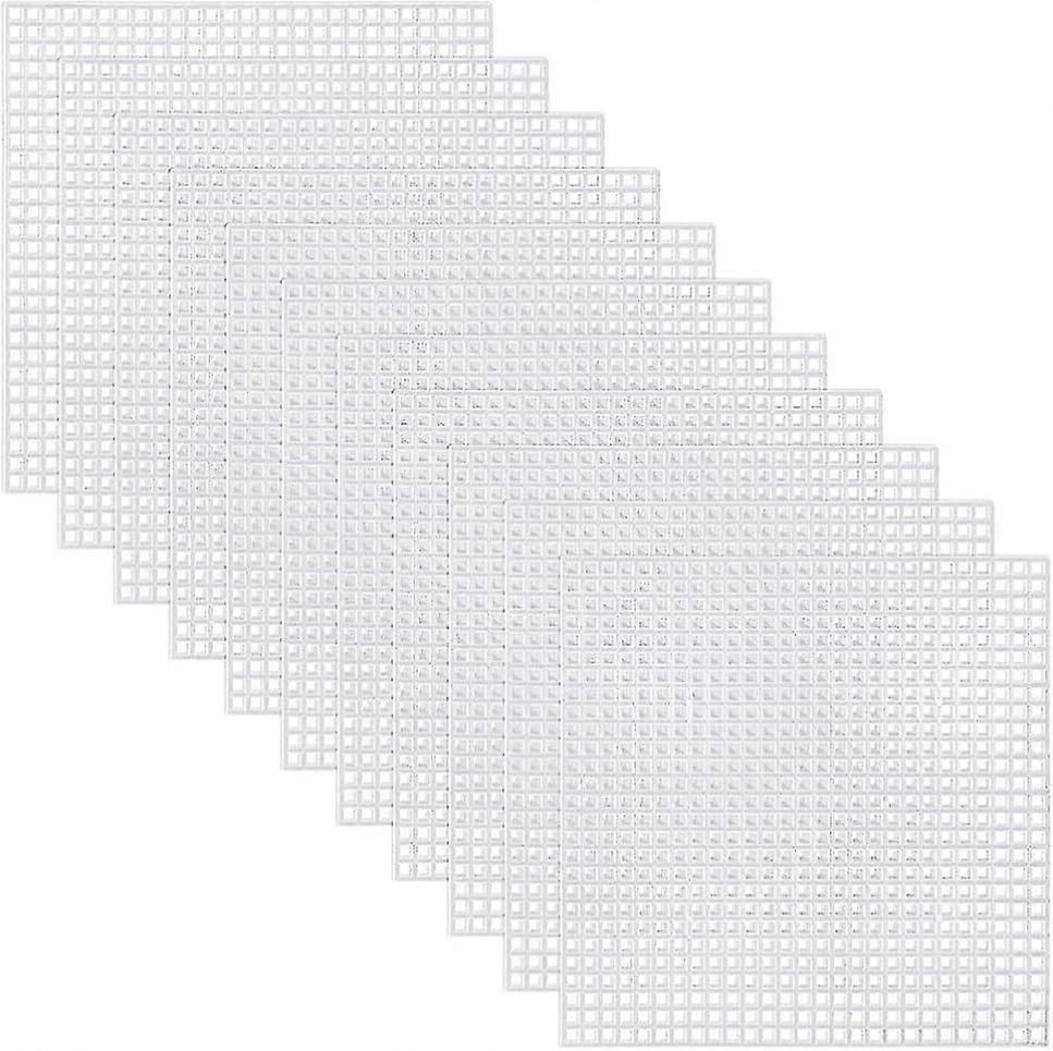 Square Embroidery Sheet, 30 Pcs Mesh Plastic Canvas Sheets Cross Sewing Plastic Canvas Sheets For Embroidery Yarn Diy Crafting 8x8cm
