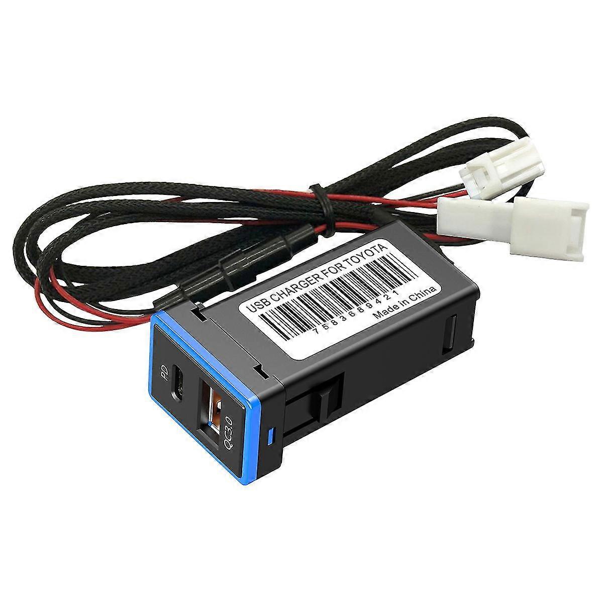 Qc 3.0 Car Charger Dual Port With Type C Usb Quick Charge Socket For