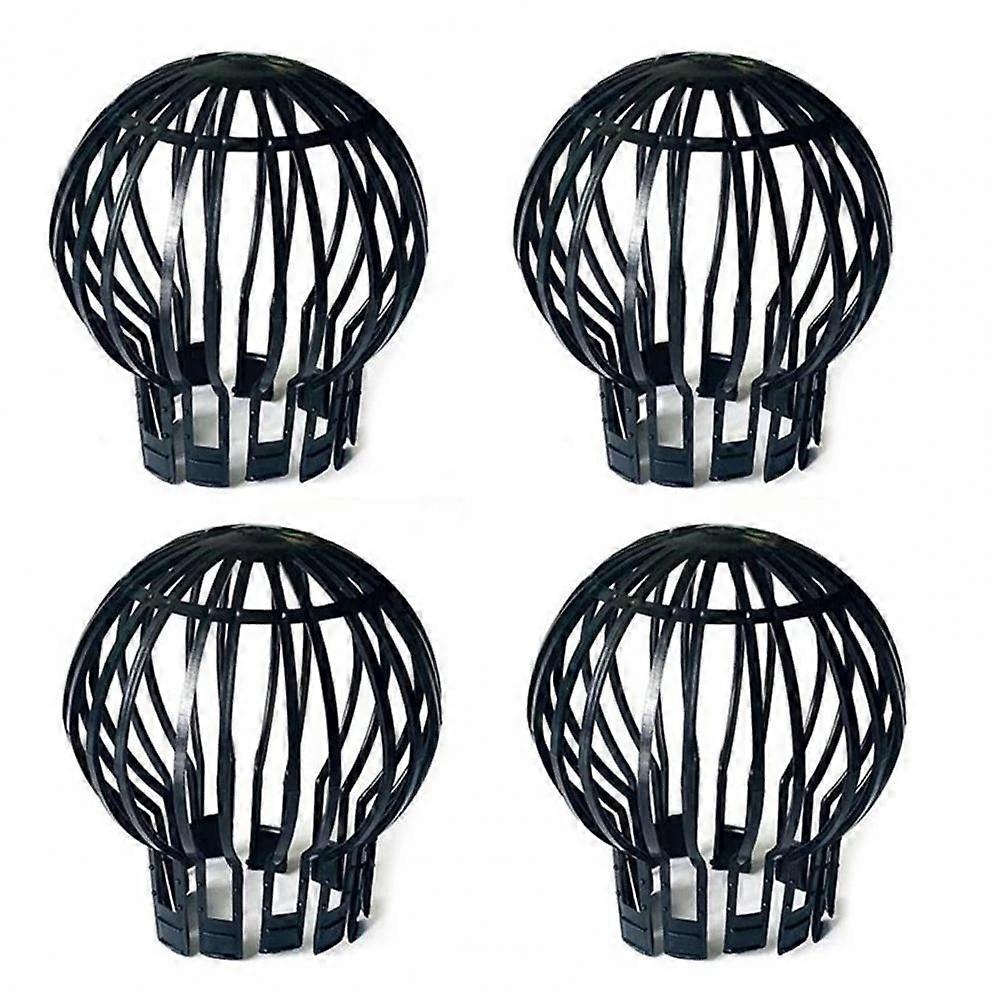 Set of 4 Gutter Strainers Gutter Guards, Gutter Filter for House Front Roof Ditch Sewer Downpipe, Black, Plastic