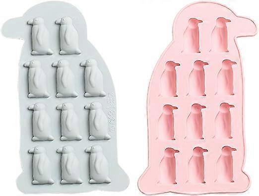 Set of 2 Penguin Shaped Chocolate Molds, Non-Stick Ice Cube Molds for Makin