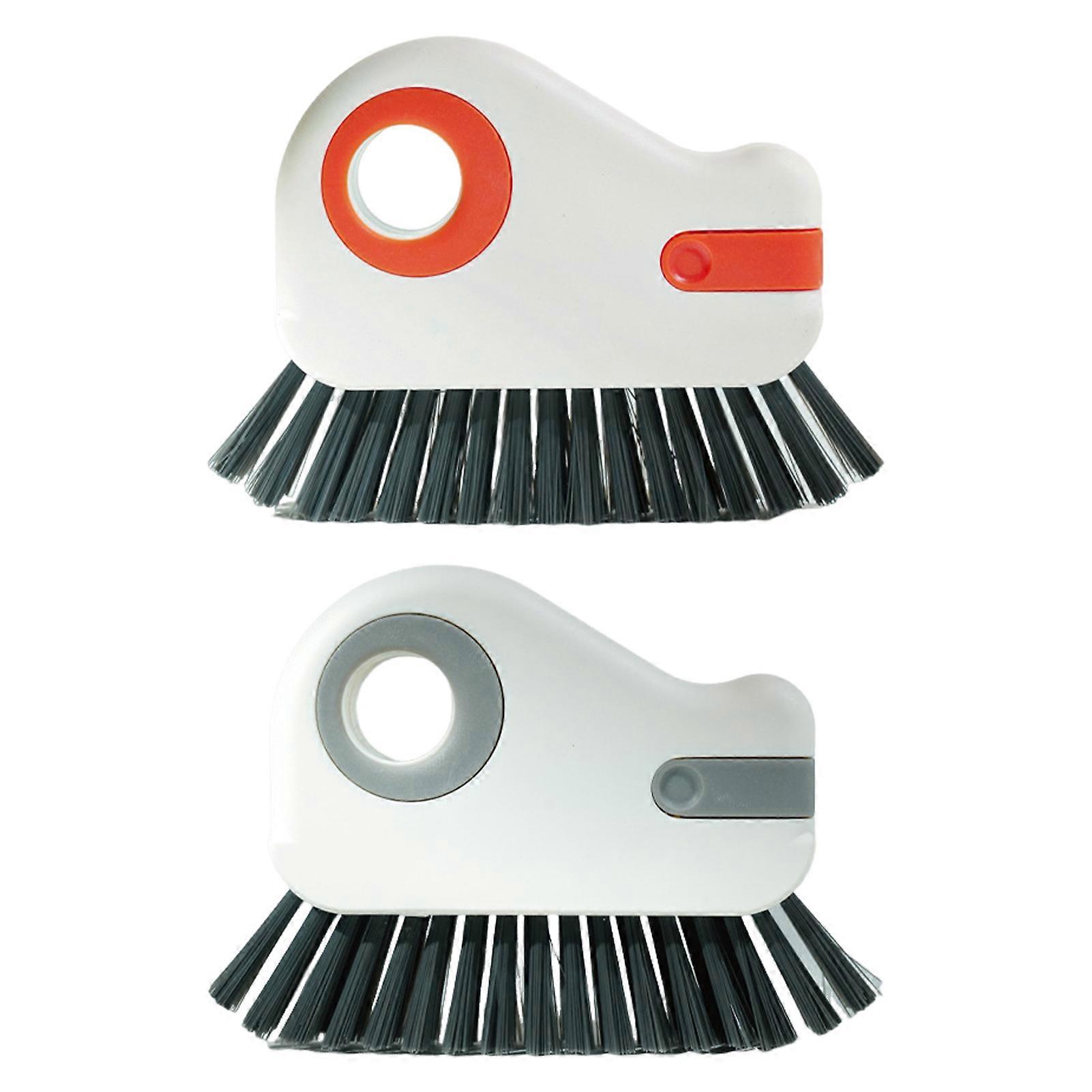 2 Pcs Crevice Cleaning Brush 2-in-1 Sliding Door Window Track Cleaning Tool Portable Groove Cleaning Brush with Hard Bristle Ergonomic Handle Grout Cl