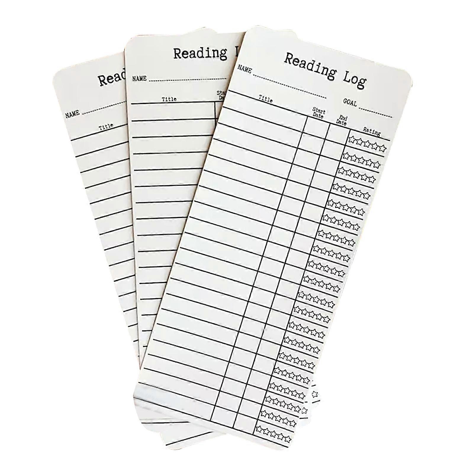 3Pcs Stationery Bookmark Smooth Writing Reading List Bookmark Book Tracker for Recording Reading Notes
