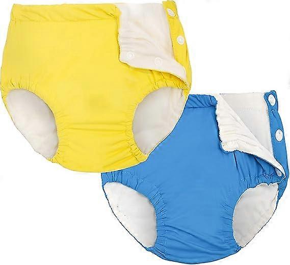 Reusable Swim Diaper Toddler Swim Diaper Snap Reusable Swim Diapers Toddler0-6 Monthyellow and blue
