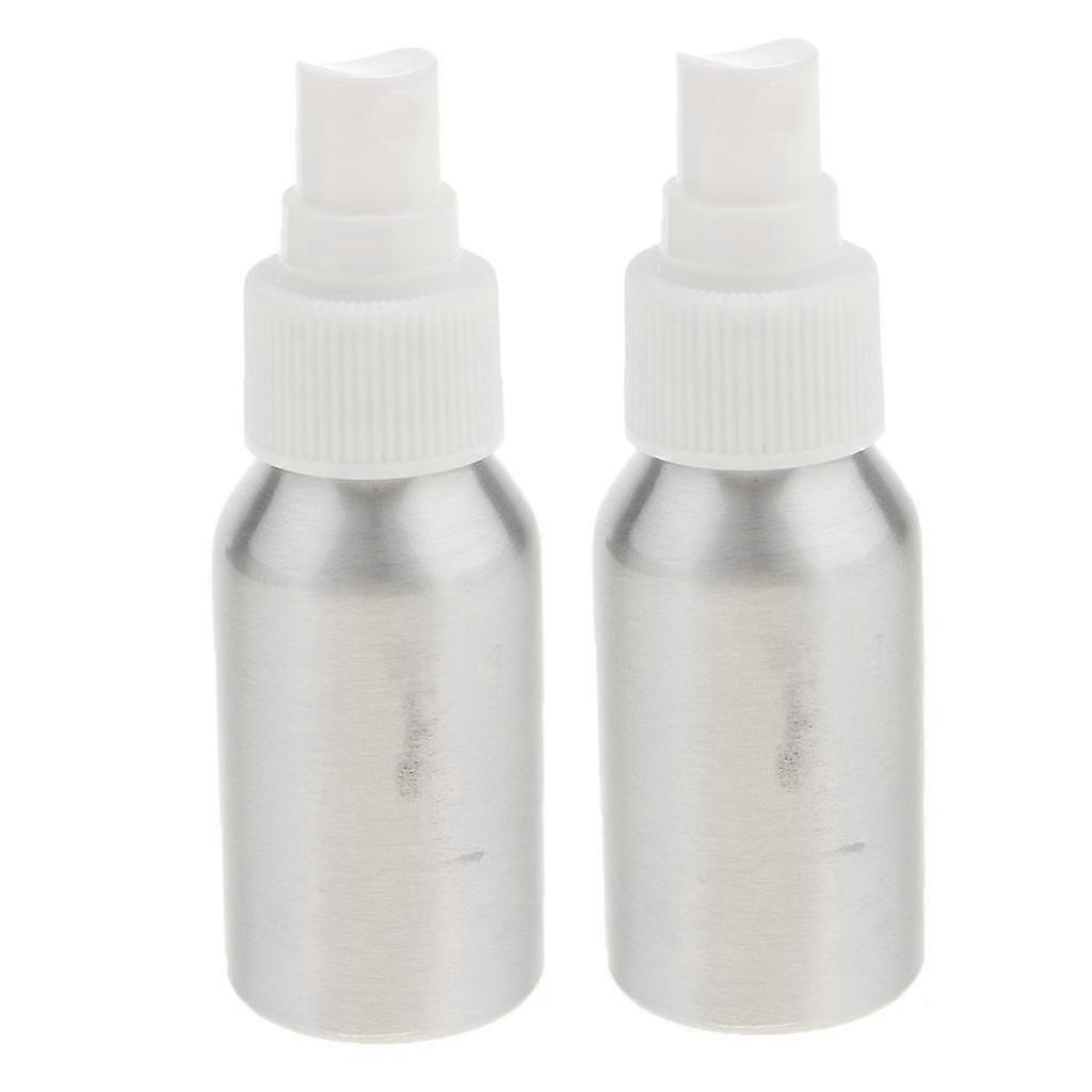 2PCS Aluminum Empty Refillable Fine Mist Spray Bottle Perfume Sparyer 100ml
