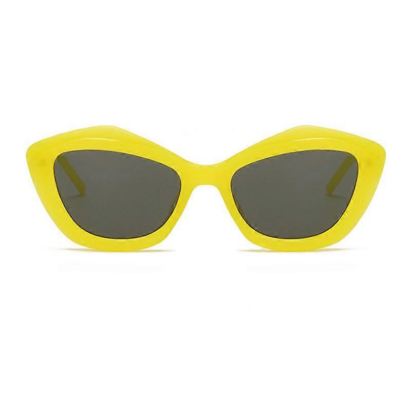 MIMIGO Polarized Vintage Sunglasses Cat Eye Sunglasses YellowBlackBrown