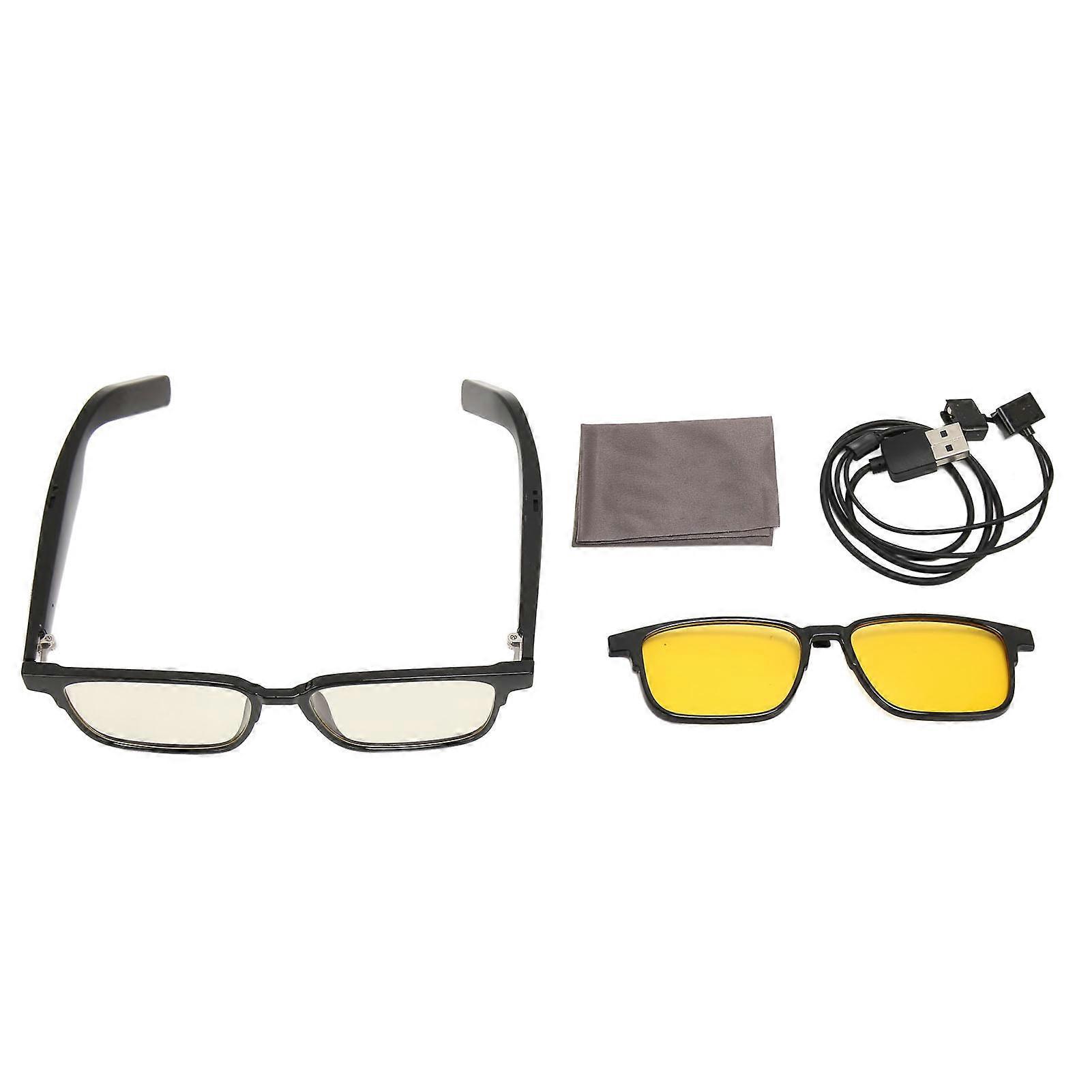 Smart Wireless Bluetooth Glasses Bluetooth 5.3 Built in Microphone Speaker Compatible with Touch and Voice Control with Night Vision Lenses