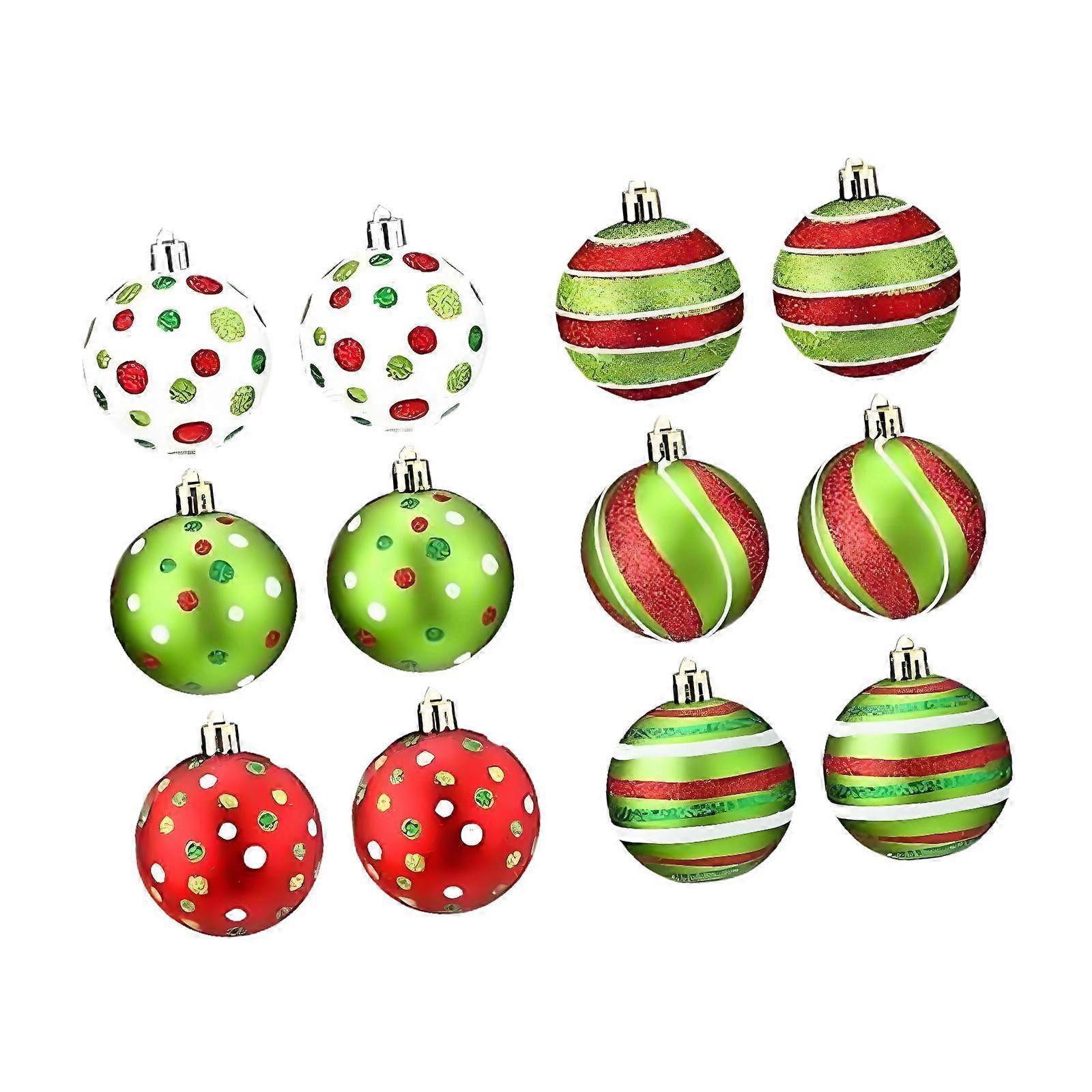 Christmas Balls Crafts DIY Assorted Xmas Decorations for Festive Home Indoor 12PCS