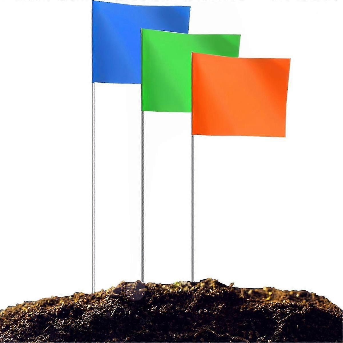 100Pack Marking Flags,Marker Flaggor för gräsmatta, 15x4x5 tum Landskap Flgs, Bevattning Flaggor, Gräsmatta Flaggor, Markörer
