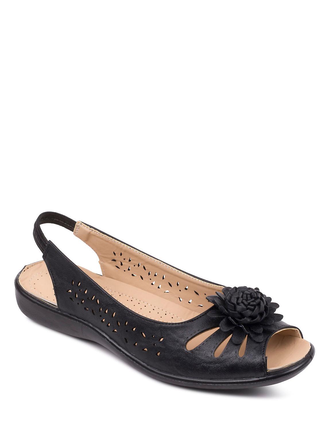 Chums | Ladies | Slip On Open Toe Sandal With Elastic Heel
