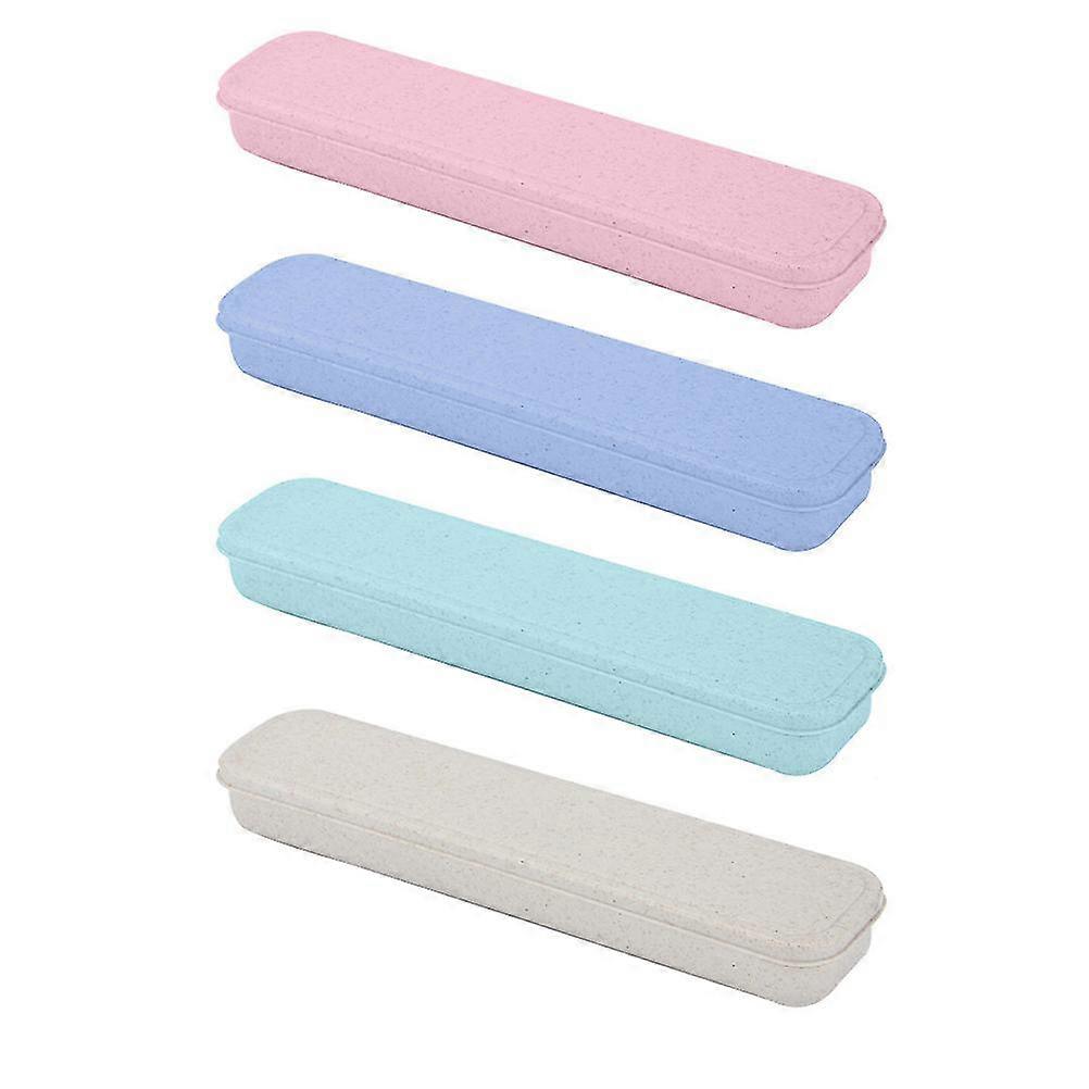 4pcs Travel Utensils Cutlery Case Portable Tableware Storage Box Flatware Boxes JKW
