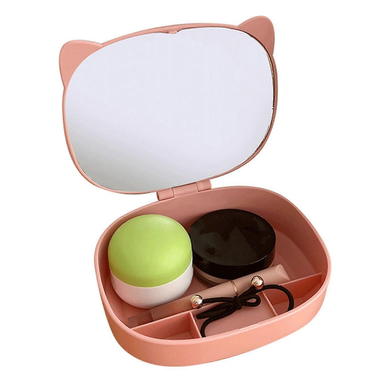 Cute cat ear makeup mirror with foldable design