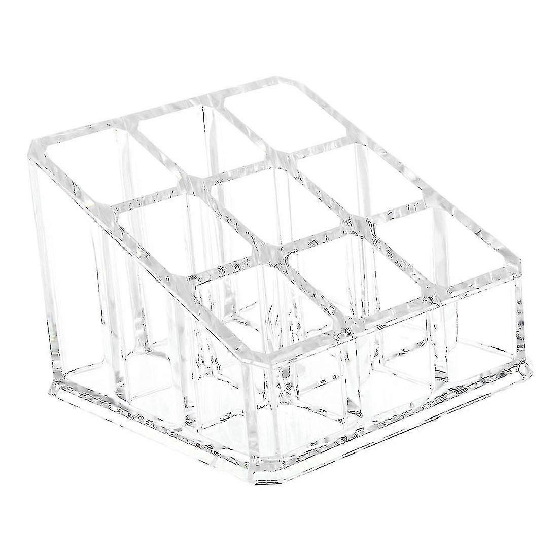 Makeup 9 Lipstick Acrylic Storage Display Stand Case Rack Holder Organizer