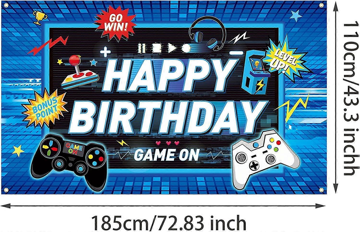 bng-bng Gioco Compleanno Video Decorazione Buon Compleanno Bunting Banner Per Il Gioco Tema Decorazioni Del Partito Ragazzi Ragazze Forniture Del Part