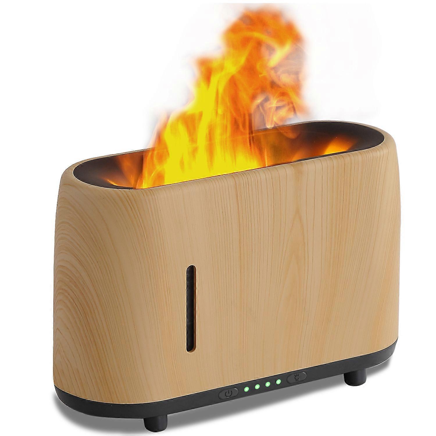 Essential Oils Diffuser Light Flame Effect, Air Humidifier 3 Timer and Adjustable Brightness, Control with Remote Control for Home Office, Bedroom, To