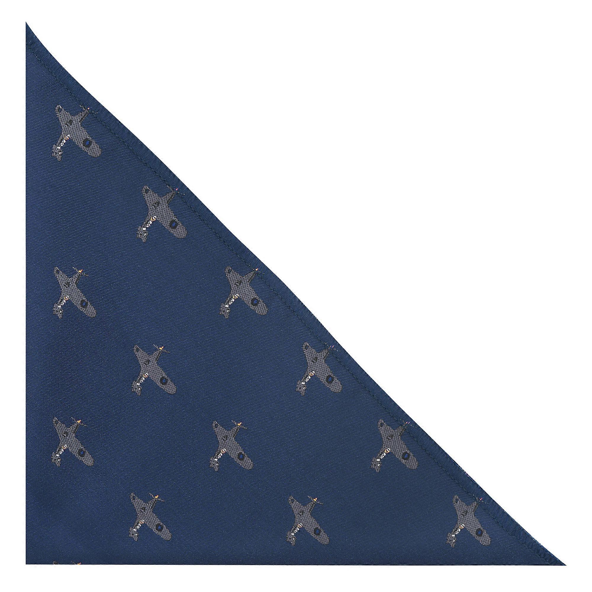 Navy Blue Hurricane Fighter Plane Embroidered Pocket Square