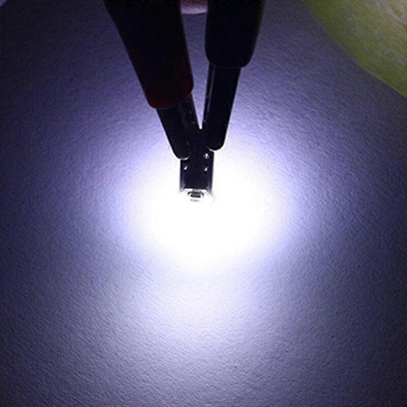 10Pcs T5 White Color 1.4W 3014 2smd Halogen Bulb Side Wedge Car Light Source Instrument Lamp Super Bright Waterproof 12V