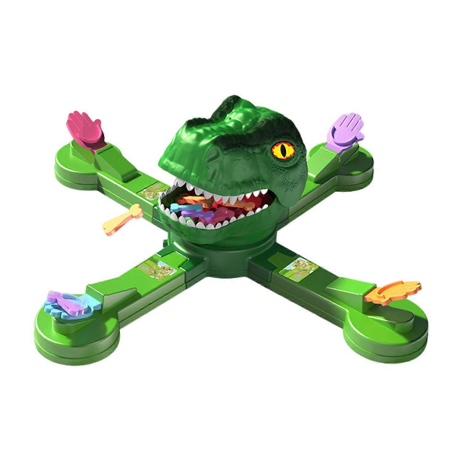 Electric Dinosaur Feeding Game Toy Movable Big Mouth Frog Food Launcher Multiplayer Competitive
