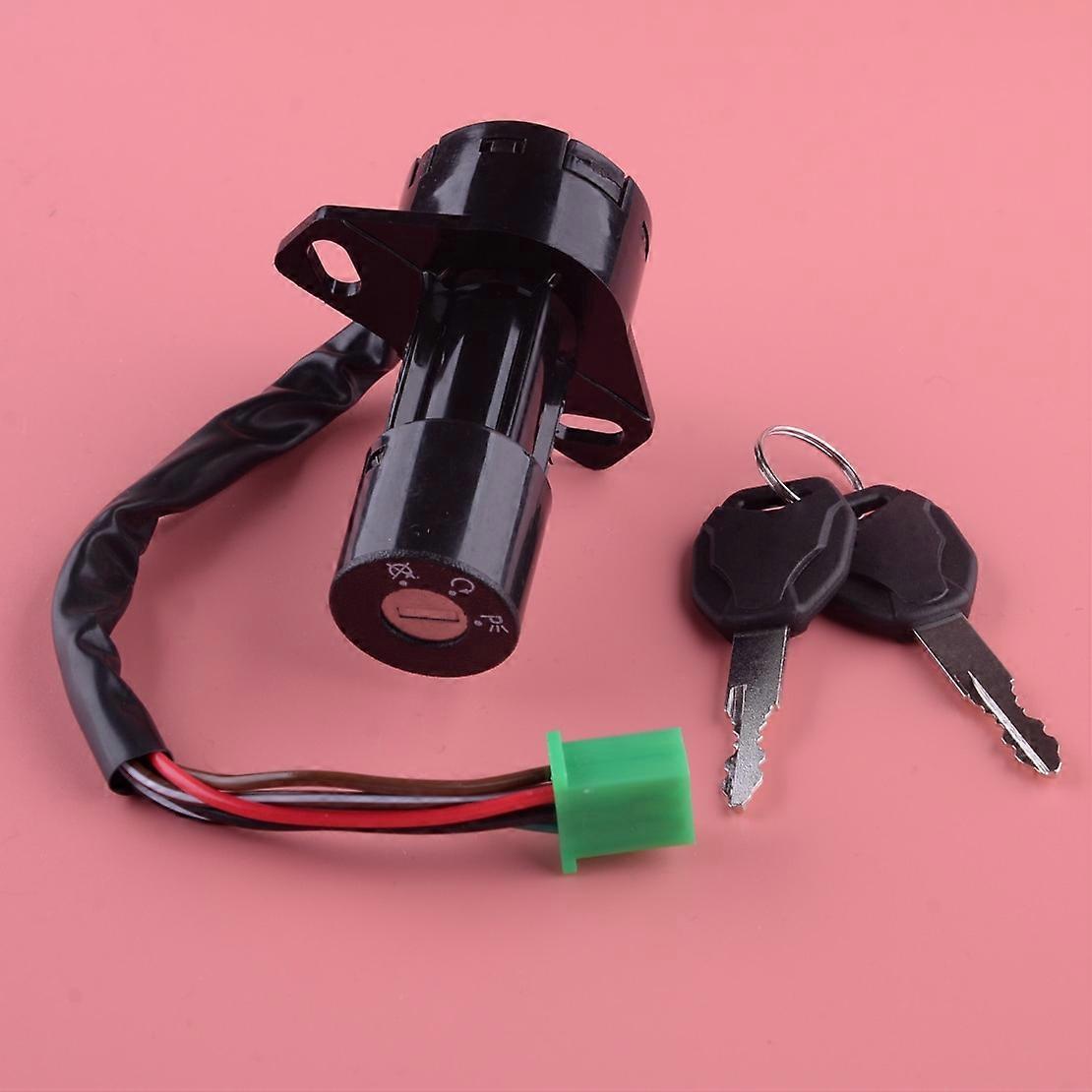 Black Motorcycle Security 6 Wires Ignition Switch Lock With 2 Keys Set Fit For Suzuki GS125