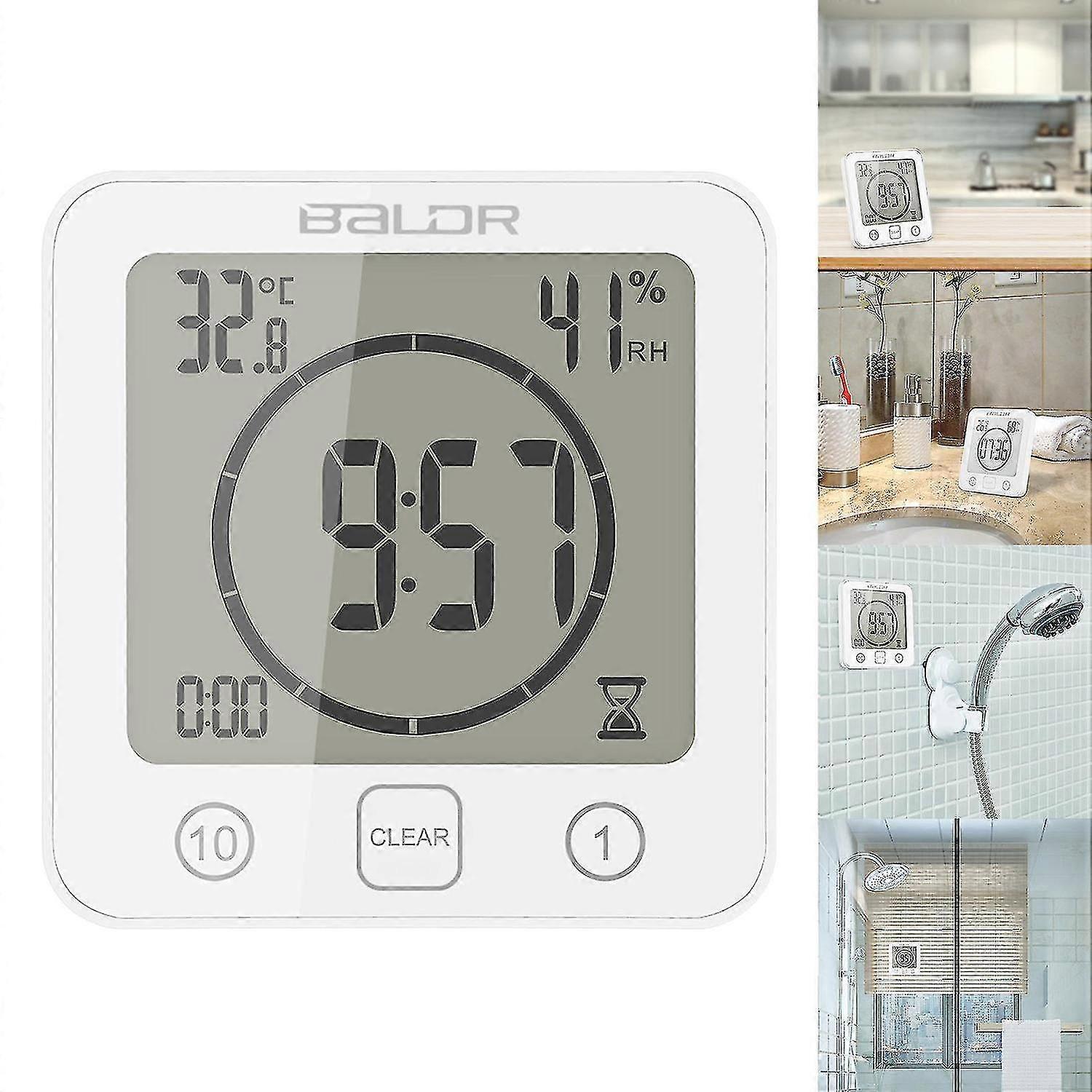 Shower Clock Waterproof Digital Clock with Alarm Countdown Timer Green