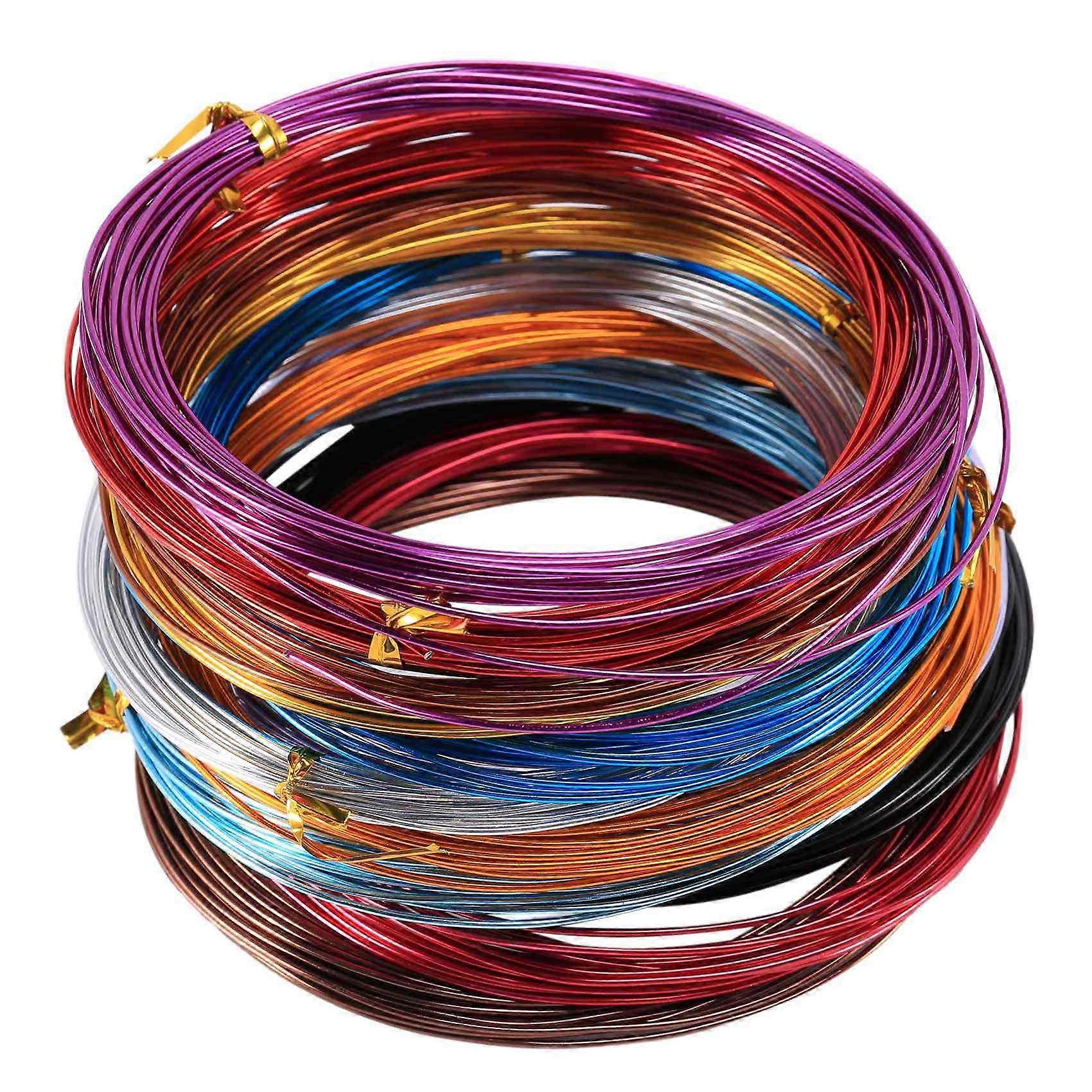 12 Rolls Assorted Colors Aluminium for DIY Craft, 1 mm in Diameter 5 Meters Long