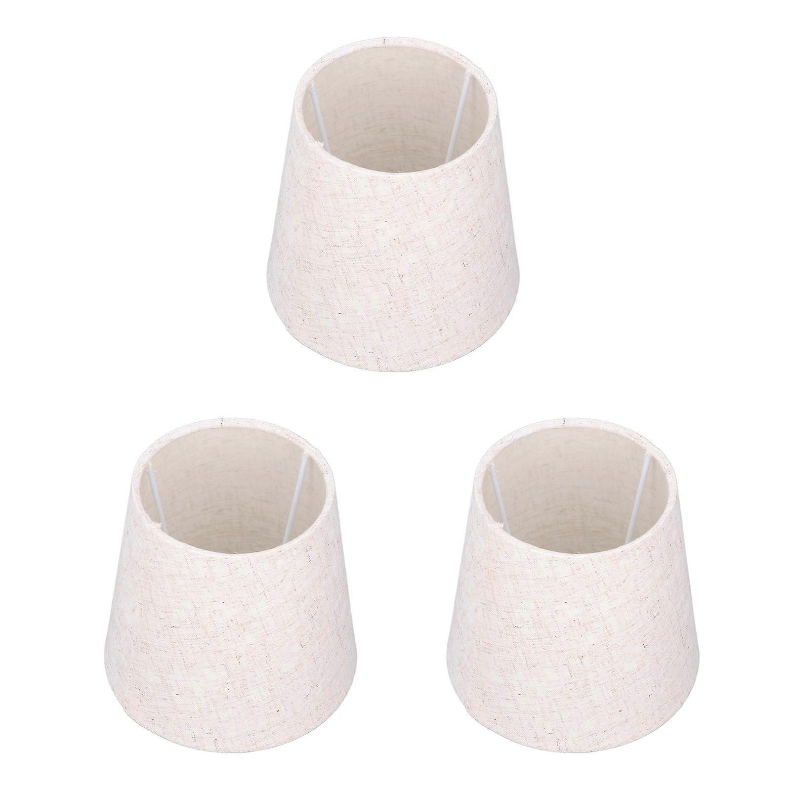 Modern Linen Lampshade Set of 3 for Chandelier Candle Wall Lamp 5.9 X 5.5 X 4.3 Inch