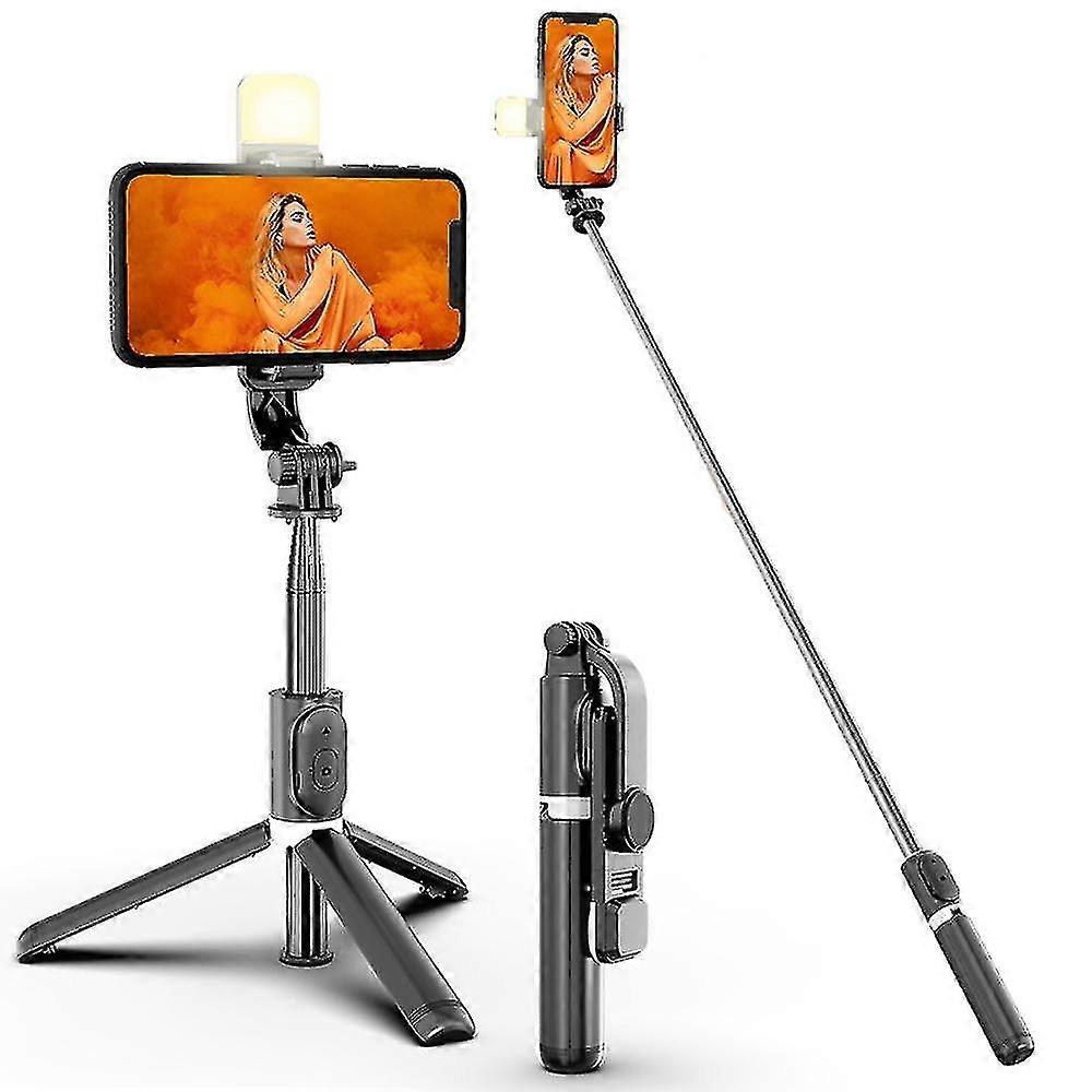 selfie Stick With Light, Selfie Stick Retractable Smartphone Tripod Retractable Selfie Stick With Detachable Remote For Iphone, Galaxy, Huawei PXCL