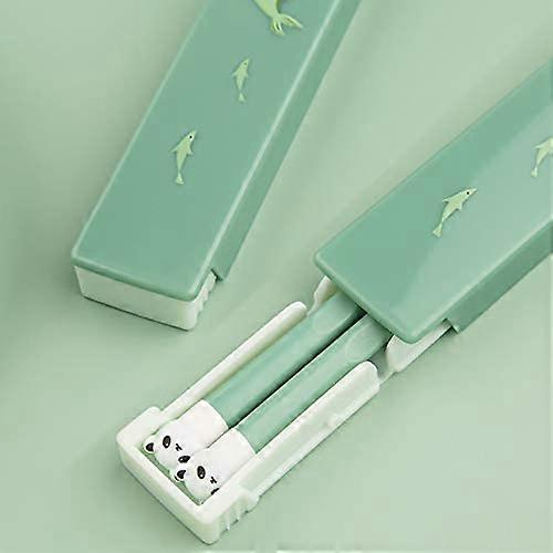 Portable Chopsticks Silicone Lightweight Chopstick with Case, 7.8"/198mm Long, Reusable Portable Utensil for Camping,Traveling (Green)