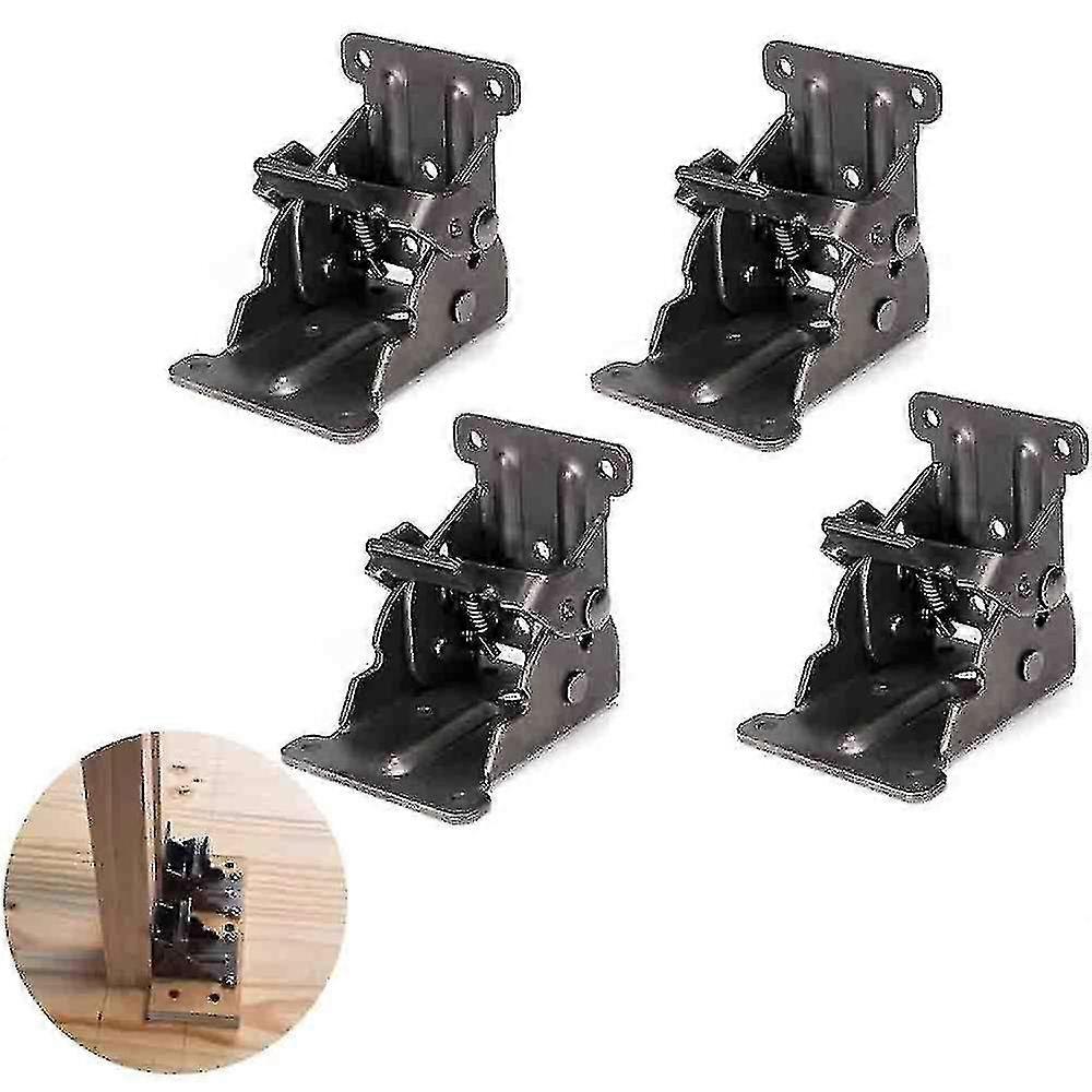 4pcs Foldable Bracket 0-90 Degree Self-locking Foldable Leg Hinge Table Extension Bracket