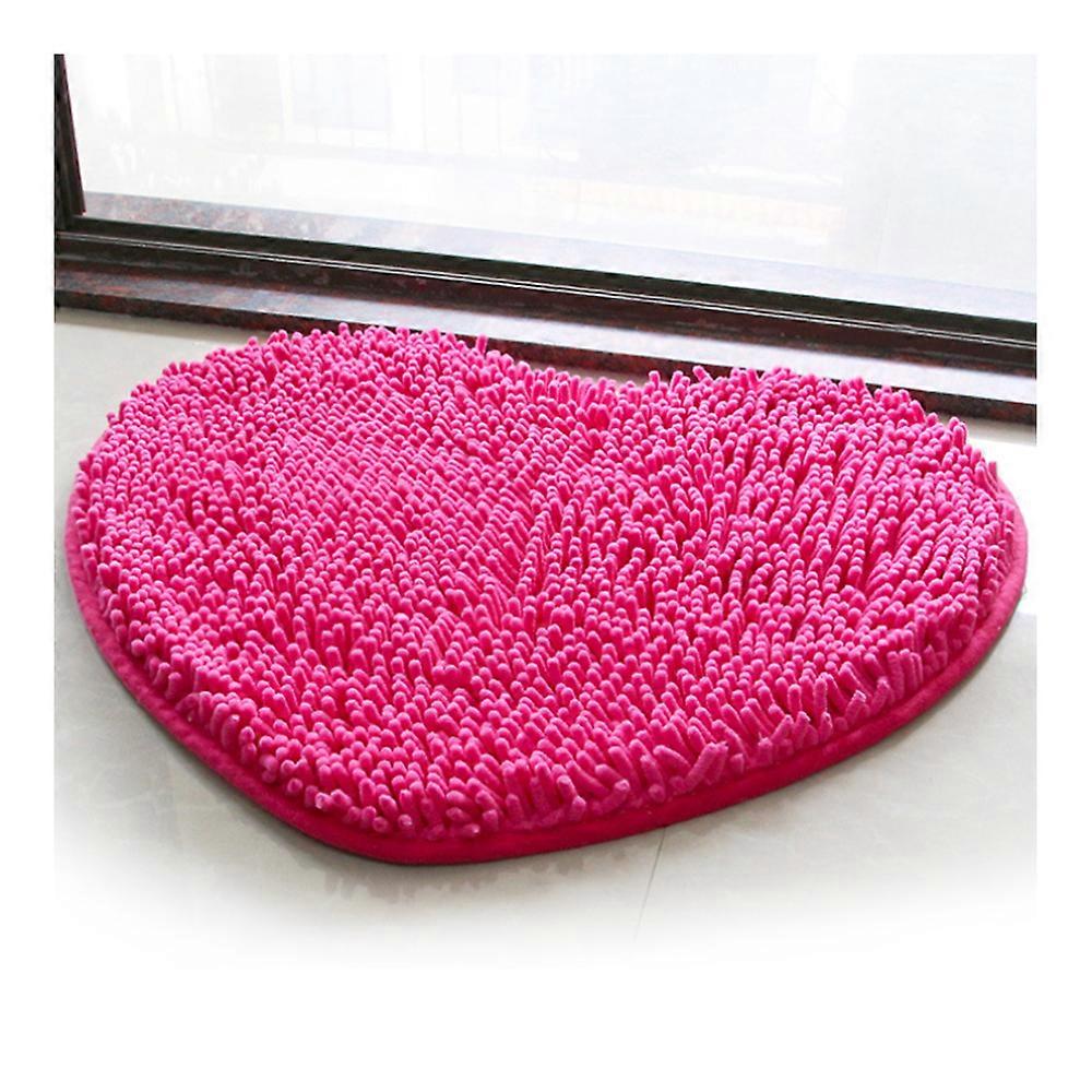 Fluff Heart Shape Chenille Small Carpet Non-slip Door Ground Mat