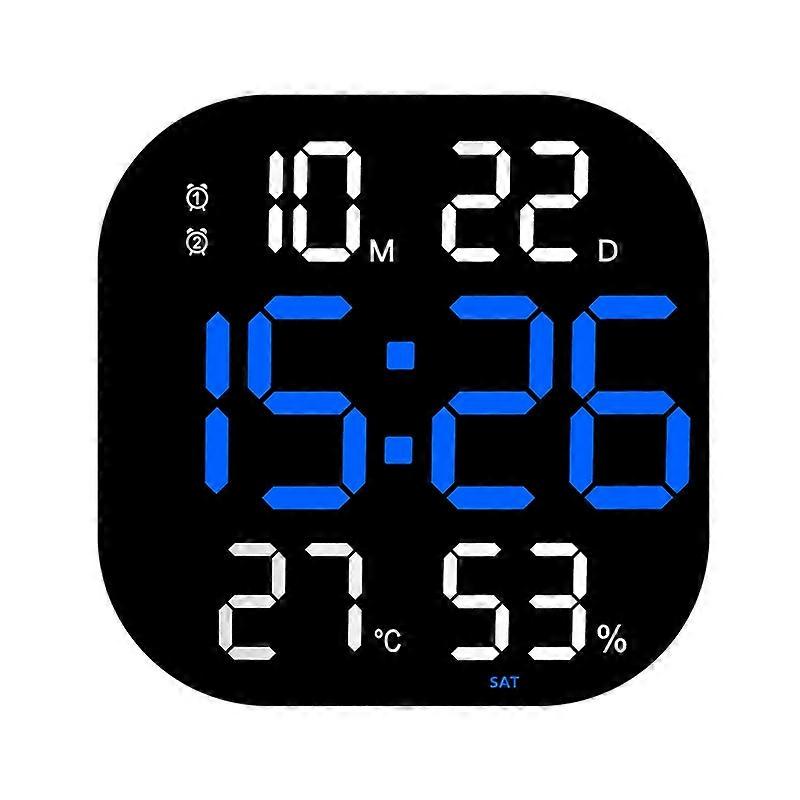 13-inch LED Acrylic Electronic Clock Square Wall Clock 6632 White Light