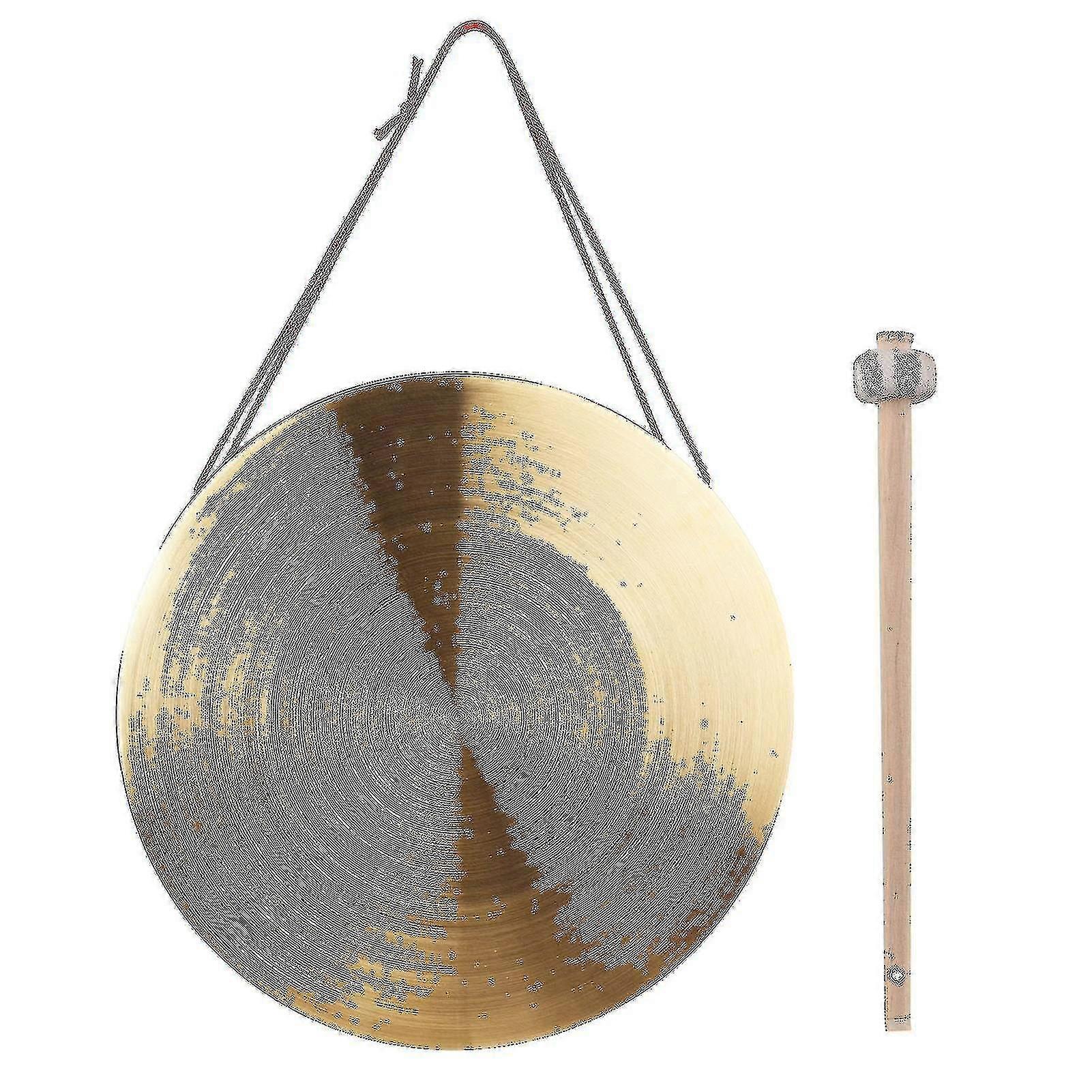 30 cm Mano Gong Piatti Ottone Rame Gong Cappella Opera Strumento A Percussione Con Gioco Rotondo Hammer-ZZY