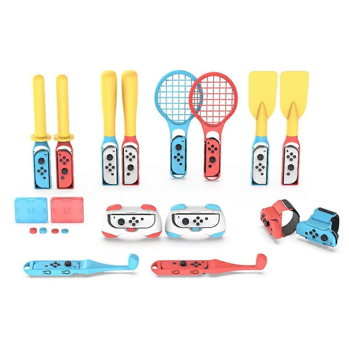 25-in-1 for Handle Grips Control Game Set Joystick Kit Silicone Cap Wrist Strap Strap Tennis Racket