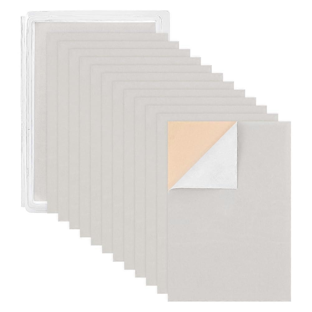Jewelry Flocking Cloth Polyester Self-adhesive Fabric Rectangle Light Grey 29.5x20x0.07cm