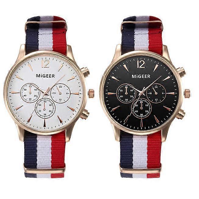 MIGEER Mode Casual Hommes Montres Tissu Bracelet Montres Quartz
