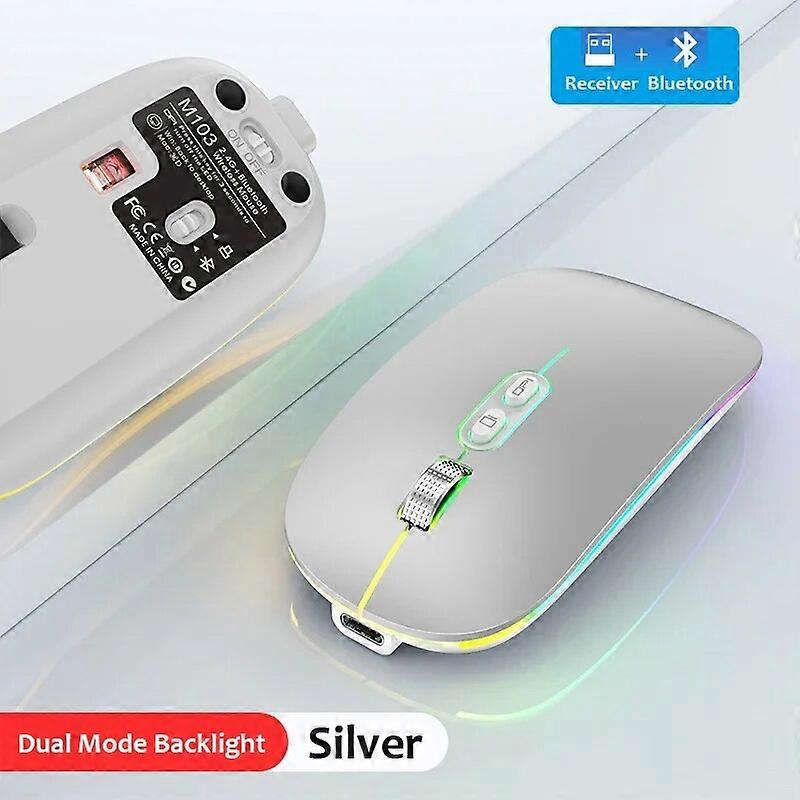 Dual Mode Bluetooth 2.4G Wireless Mouse One~Click Desktop Function Type~C Rechargeable Silent Backlight Mice for Laptop PC New Mice & Trackballs