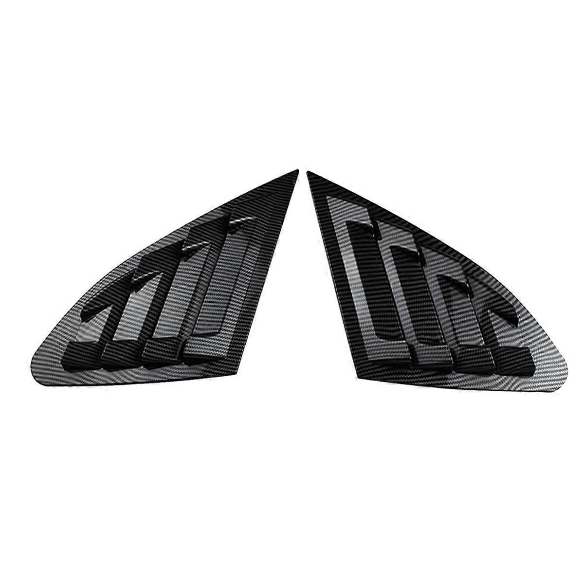Car Rear Window Shutter Cover Trim Window Louver Side Vent Trim for XL 2016-2021 Carbon Fiber Pattern