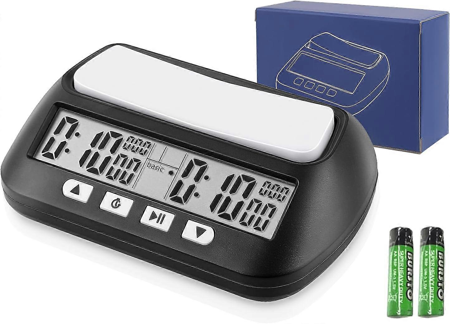 Chess Clock Digital Chess Timer with Countdown Alarm Bonus and Delay Functions Professional Chess Clock Timer for Board Games (Battery Included)