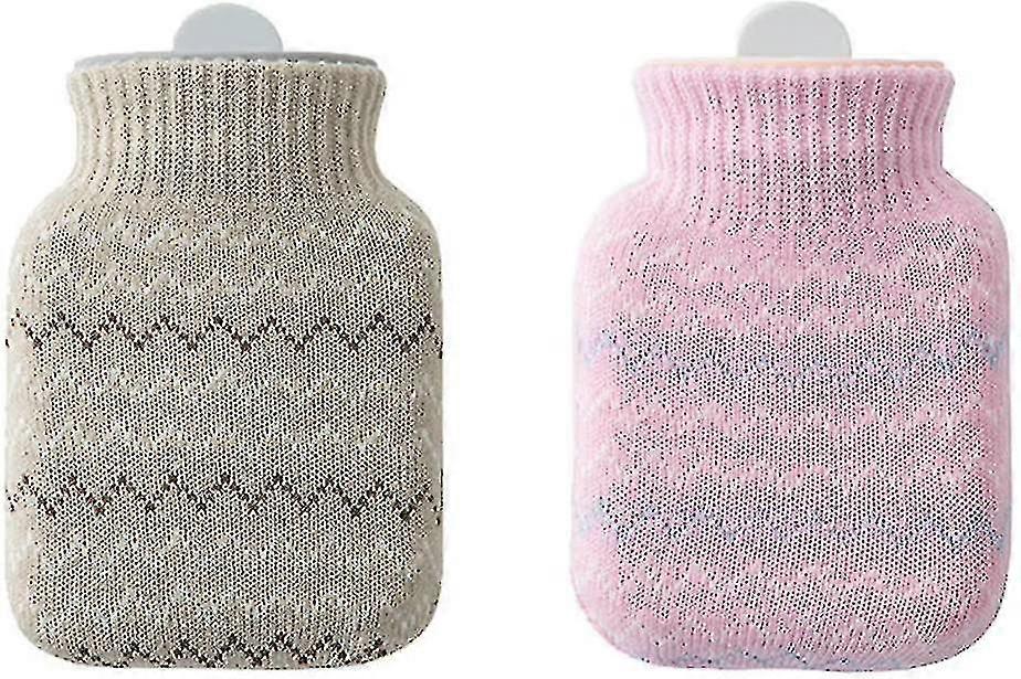 2er Pack Silikon-Wärmflasche, Mini Portable Winter Mikrowelle Heizung Heiß