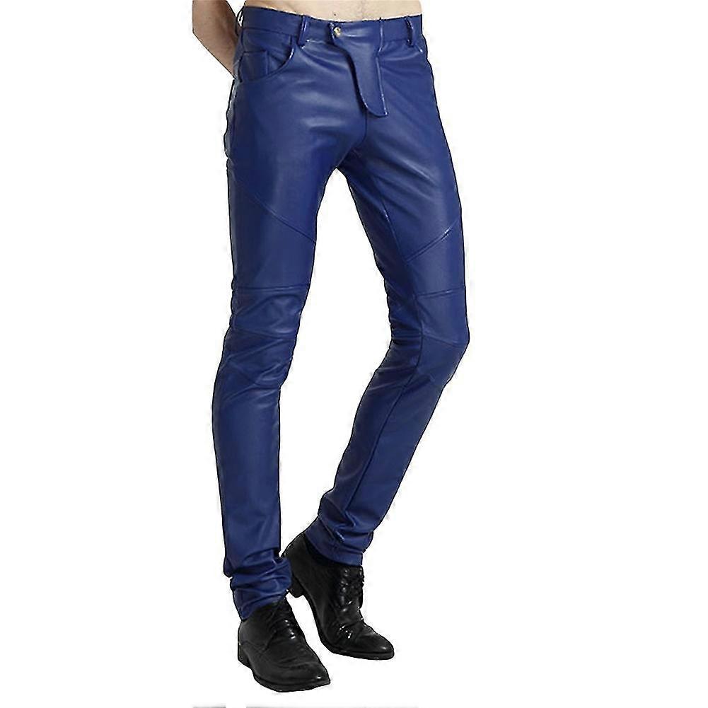 Férfi derékközép tömör egyenes bőrnadrág