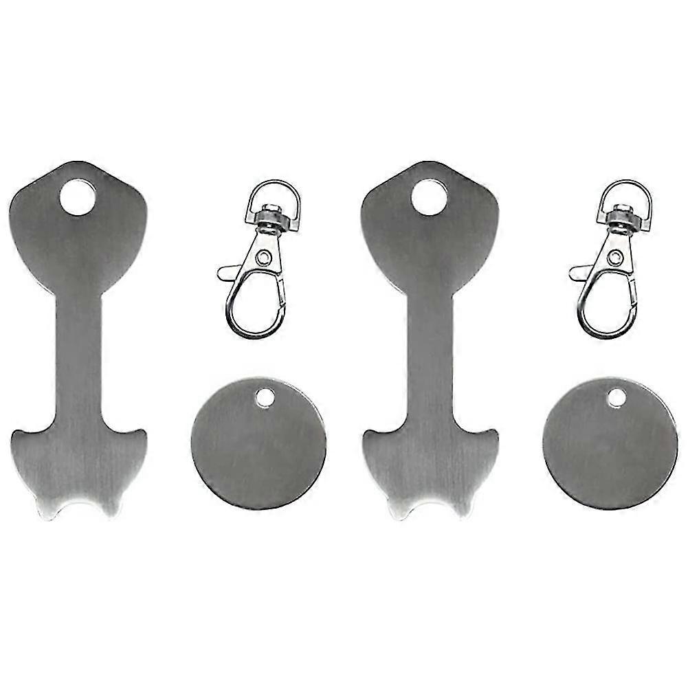 2pcs Shopping Trolley Tokens Key Chains Decorative Key Hook Keyrings