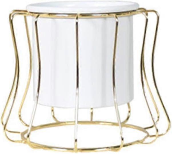 金属プラントスタンドホルダー屋内屋外植木鉢プランターディスプレイスタンド装飾白いバケツ湾曲したフレーム