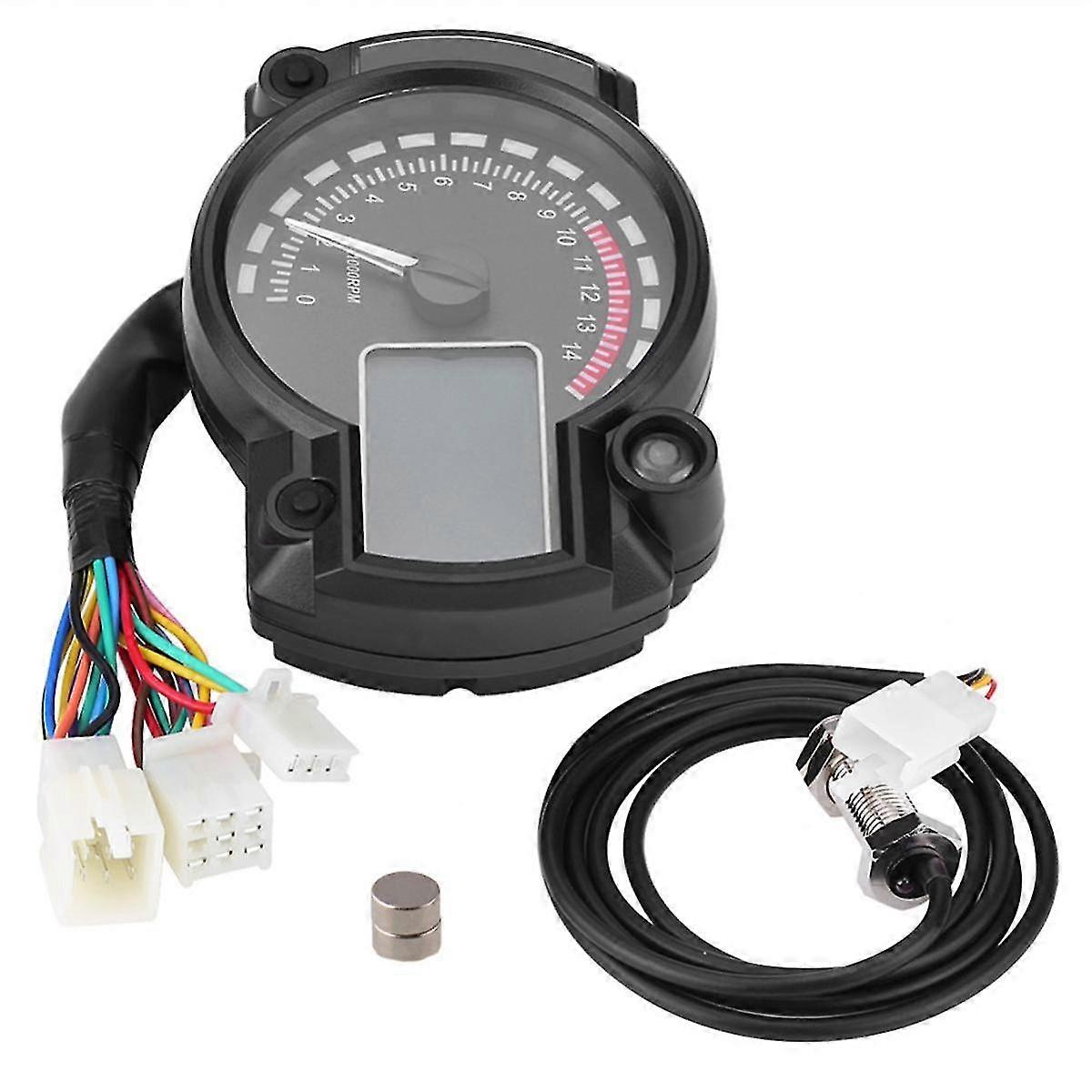 Universal LCD Digital Motorcycle Odometer Speedometer Instrument for Adjustable Max 299KM/H 7 Color