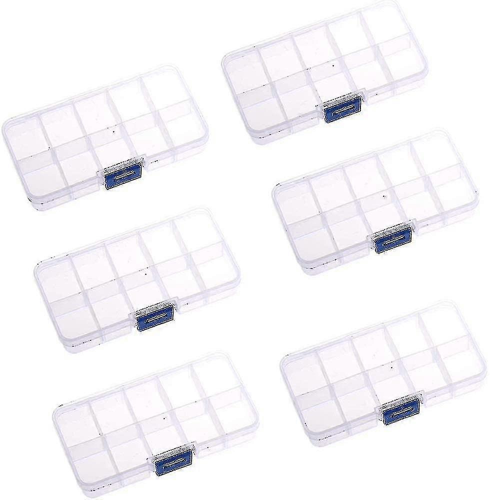 Bead Storage Box,6 Pieces Plastic Organizer Container,10 Grids Plastic Storage Box,storage Box Adjustable Divider,small Storage Box With Compartmen