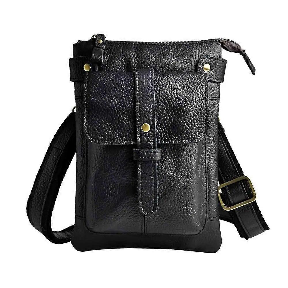 Leather Men Multifunction Designer Casual Mochila Shoulder Messenger Bag Fashion Belt Waist Pack Bag Phone Tablets Case 8711-g